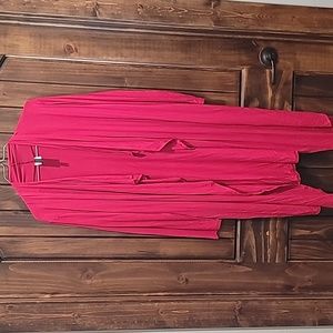 Dark Pink Draped Long Sleeve Cardigan (L)
